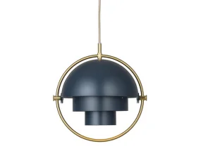 Závesná lampa Multi-Lite Small, midnight blue/brass