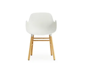 Stolička Form s podpierkami rúk, white/oak