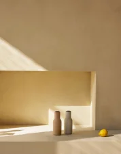 Mlynčeky na soľ a čierne korenie Bottle set 2ks, barley w. walnut lid