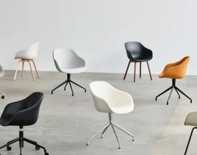 Stolička AAC 220 Black Powder Coated Alu Swivel, Melange cream