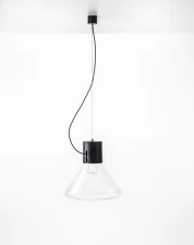 Závesná lampa Muffins WOOD 05P PC865, clear / black stained oak