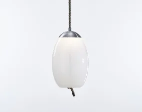 Závesné svietidlo Knot Small Uovo PC1036, opaline / stainless steel