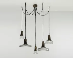 Závesné svietidlo Shadows Set Free PC891, smoke brown / walnut