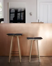 Barová stolička s podsedákom Georg Low, dark grey / oak