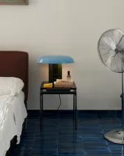 Stolík Sett LN11, dark chrome  / smoked cast glass