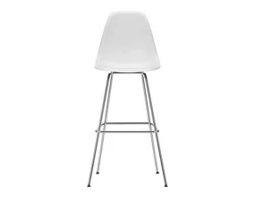 Barová stolička Eames Plastic High, cotton white/chrome
