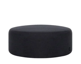 Pouf Folk Wide, black tie wool