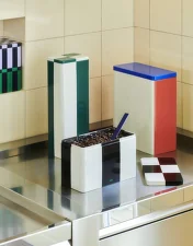 Úložný box Tin Container X-Large, off-white, blue and red