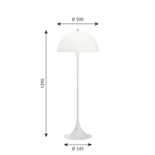 Stojacia lampa Panthella, white opal acryl