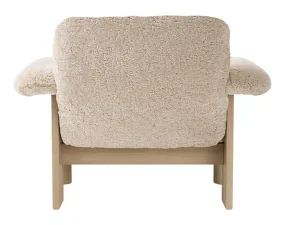 Kreslo Brasilia Low Back, Sheepskin nature/natural oak