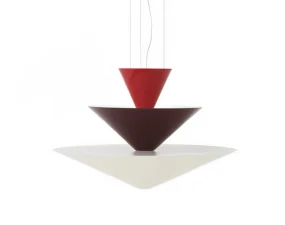 Závesné svietidlo Gio LN14, vermilion red/dark burgundy/ecru white