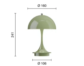 Prenosná lampa Panthella 160 V3, opaque moss green