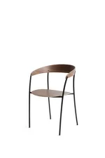 Stolička Missing Armchair, lacquered walnut