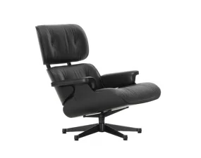 Kreslo Eames Lounge Chair Chestnut Black, Leather Premium F66 nero