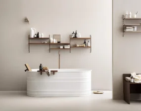 Policová zostava String Living Room O, oak/black