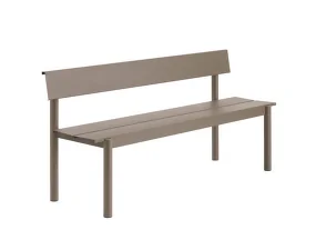 Lavica Linear Steel Bench s opierkou 170 cm, taupe