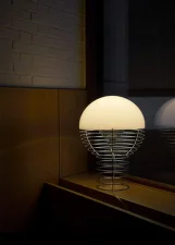 Stolná lampa Wire 30, chrome/white