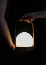 Prenosná lampa Carrie Leather Handle, ivory