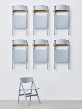 Skladacia stolička Backflip, cloud blue lacquered beech