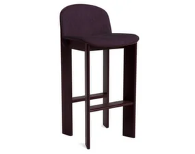 Barová stolička Chisel 35 H75, dark bordeaux lacquered beech / Turf burgundy