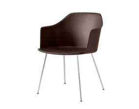 Stolička Rely HW33 s podrúčkami, chrome / burnt umber