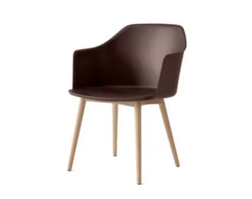 Stolička Rely HW76 s podrúčkami, oak / burnt umber