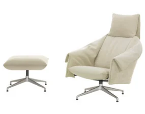 Kreslo Bascule Highback s otomanom, Iroko 2 / cream