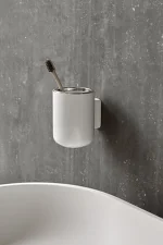 Nástenný kelímok na zubné kefky, black