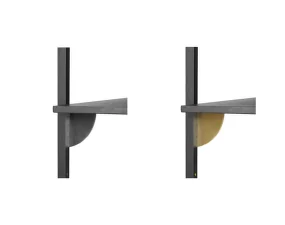 Polica Sector Shelf S/S, dark stained ash/black brass
