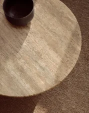 Stolík Epic Ø 80, warm taupe travertine