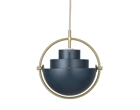 Závesná lampa Multi-Lite Small, midnight blue/brass