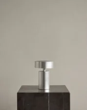 Prenosná lampa Column, brushed aluminium