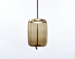 Závesné svietidlo Knot Small Cilindro PC1034, smoke brown / brass
