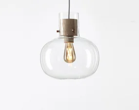Závesné svietidlo Awa Medium PC1129, clear / waxed oak