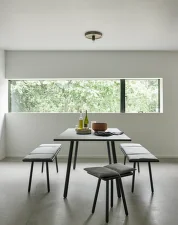 Lavica s podsedákom Georg, light grey / black oak