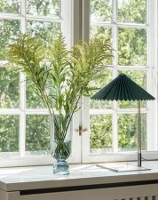 Stolová lampa Matin 380, polished brass / green