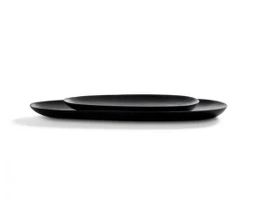 Drevené tácky Thin Oval Boards, mahogany black