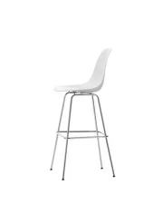 Barová stolička Eames Plastic High, cotton white/chrome