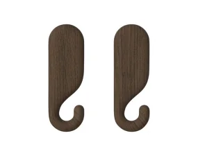 Nástenný vešiak Nob 8.5 cm 2ks, dark oiled oak