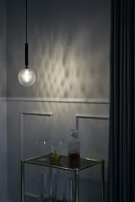 Závesné svietidlo Miira 1, rock grey/optic clear