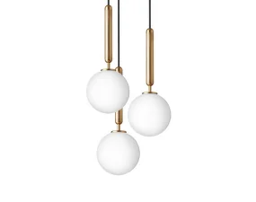 Závesné svietidlo Miira 3, brass/opal