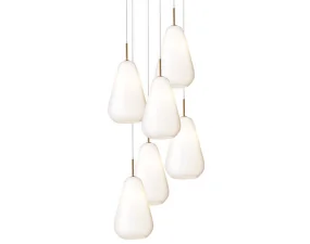 Závesné svietidlo Anoli 6, nordic gold/opal