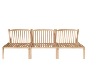 Trojmiestna záhradna pohovka Patio, untreated solid teak