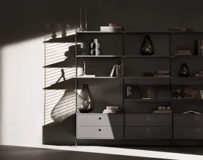 Nástenný panel String Wall 75 x 30, dark grey