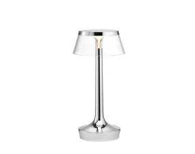 Prenosná lampa Bon Jour Unplugged, chrome/transparent