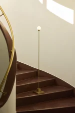 Prenosná stojacia lampa Snowball, brass