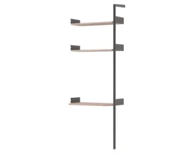 Policová zostava Rombe IF5 s pracovnou doskou, anthracite/lacquered walnut