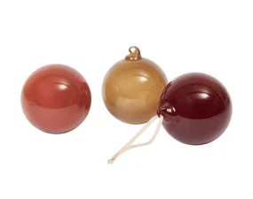 Vianočné banky Glass Baubles L set 3 ks, roseate opaque