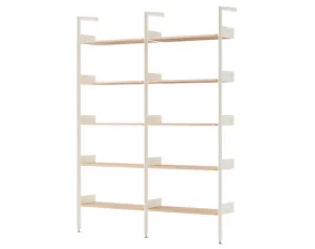 Policová zostava Rombe Konfigurácia A, alabaster/lacquered oak