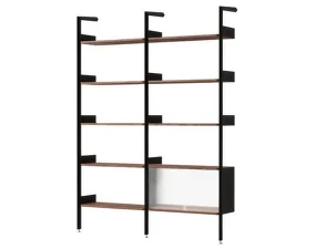 Policová zostava Rombe Konfigurácia C, anthracite/lacquered walnut
